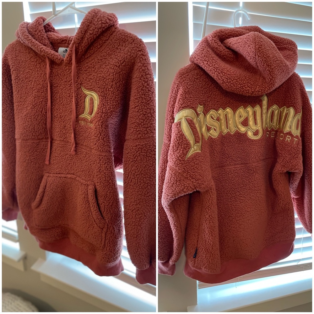 New Disney parks Disneyland women’s Sherpa hooded sweatshirt szS rose